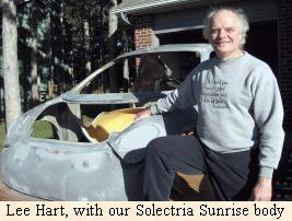 Lee Hart with our
        Solectria Sunrise body